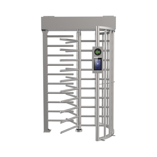 Torniquete SENCILLO (1 Carril) de Cuerpo Completo / Bidireccionable / Acero Inoxidable SUS304 / 30 Personas por Minuto / Interior y Exterior / Compatible con Reconocimiento Facial (Terminal no Incluida)