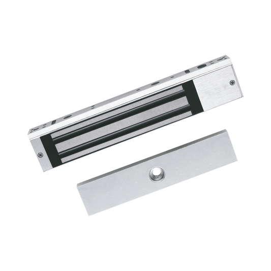 Electroimán de 600 Lbs (280 Kg) / Montaje en Puerta Normal o de Vidrio / Certificado CE /  Para Uso en Interior / Indicador LED / Magnetismo Anti-residual