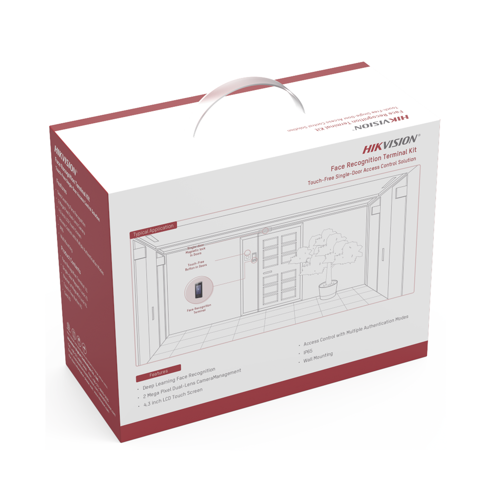 ALL-INCLUSIVE Access Control Kit with Face, QR, Card and Fingerprint Reader compatible with HIKConnect App / Video Intercom / Includes Exit Button Electromagnet and Z and L Mounts for Magnet