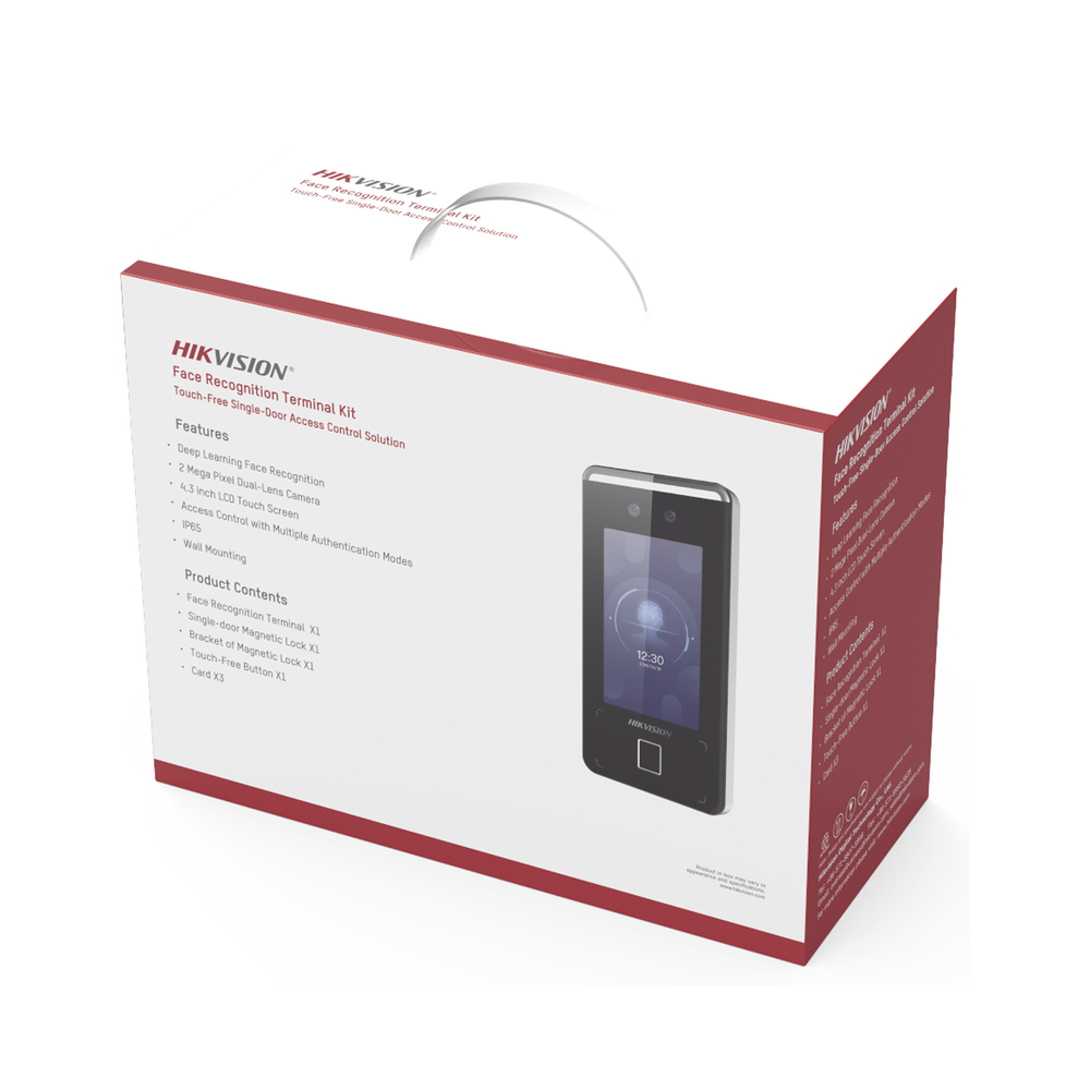 ALL-INCLUSIVE Access Control Kit with Face, QR, Card and Fingerprint Reader compatible with HIKConnect App / Video Intercom / Includes Exit Button Electromagnet and Z and L Mounts for Magnet