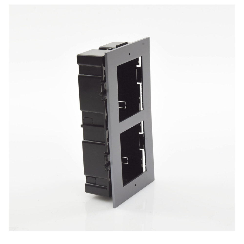 Base de 2 Espacios para EMPOTRAR Módulos de Videoporteros Hikvision