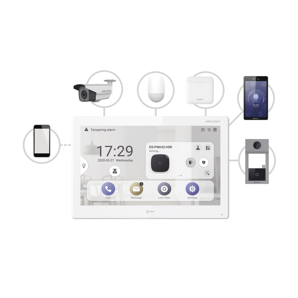 Monitor Touch IP / WiFi / ANDROID 7" / Integración con Videoporteros IP, CCTV, Panel de Alarma AXPRO y Biométricos de Acceso / CENTRO DE ADMINISTRACIÓN / Vídeo en Vivo / PoE Estándar / Apertura Remota