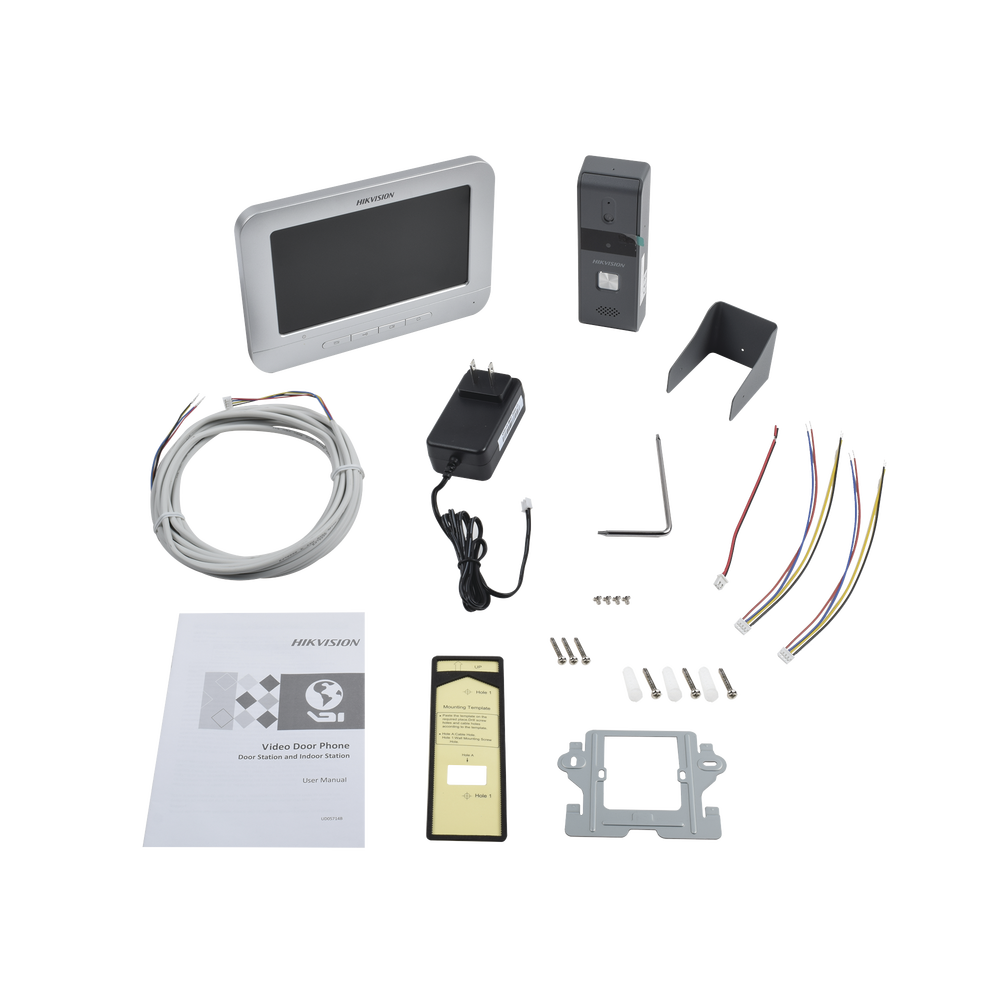 Kit de Videoportero Analógico con Pantalla LCD a Color de 7" / Frente de Calle para Exterior IP65