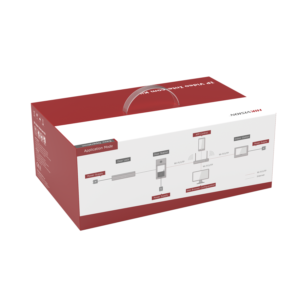 Kit de Videoportero IP Poe Estandar con llamada a App de Smartphone (HikConnect) / Apertura con tarjeta MIFARE / Frente de calle IK08 & IP65 / Soporta 2 puertas