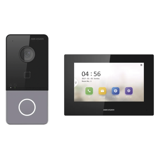 Kit de Videoportero IP LITE con llamada a App de Smartphone (HikConnect) / Frente de calle IP65 / Soporta PoE Estándar