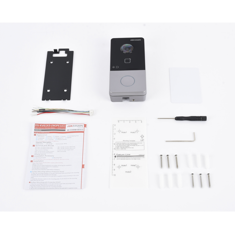 Videoportero IP 2 MP / PoE Estandar / IP65  / Apertura desde Hik-connect / Soporta 1 Departamento y Hasta 6 Monitores / Soporta Tarjetas Mifare / 1 Salida Relay