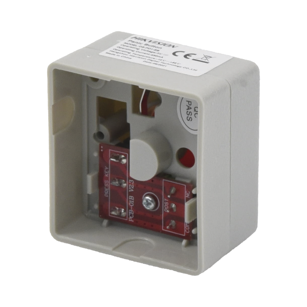 Botón de Pánico Cableado / Compatible con Cualquier Panel de Alarma / LLave de Seguridad / NO / NA / Material Retardante al Fuego (ABS)
