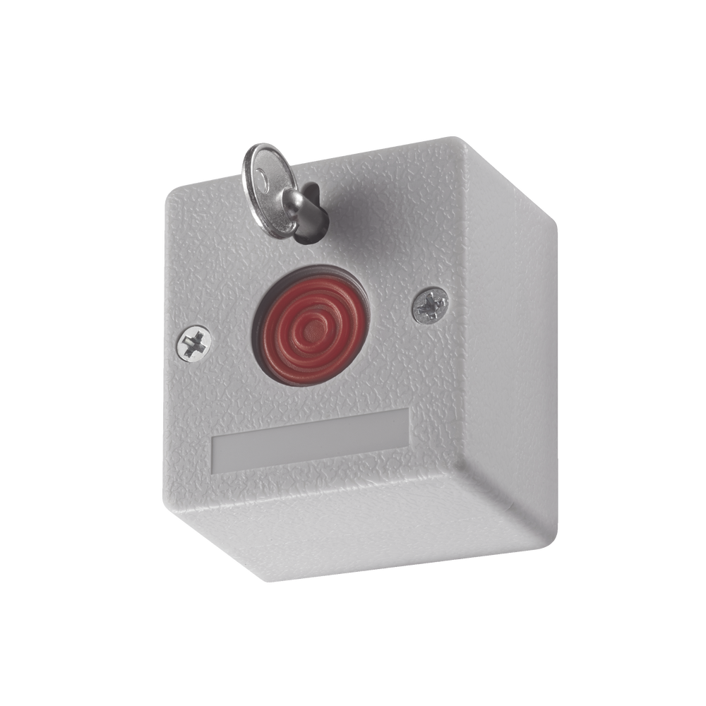 Botón de Pánico Cableado / Compatible con Cualquier Panel de Alarma / LLave de Seguridad / NO / NA / Material Retardante al Fuego (ABS)