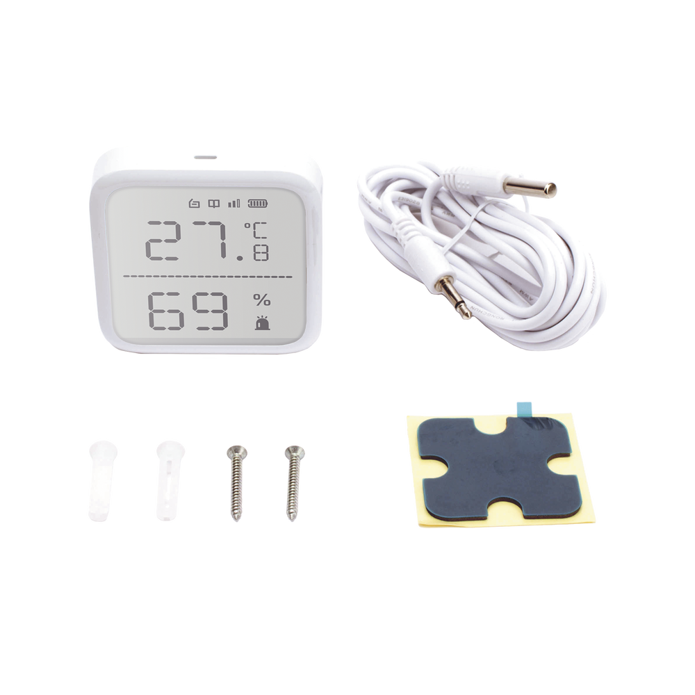 (AX PRO) Detector de Temperatura y Detector de Humedad Inalámbrico / 2.7" de Tamaño / Uso en Interior / Rango de Detección desde  -35°C hasta 99°C