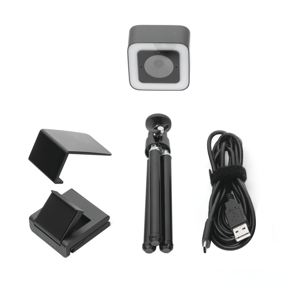 HIGH DENIFICATION Webcam (1080p) / Built-in Ring Light / Wide Angle / Built-in Microphone / 2m USB Connector / Easy to Install / Intelligent Noise Reduction