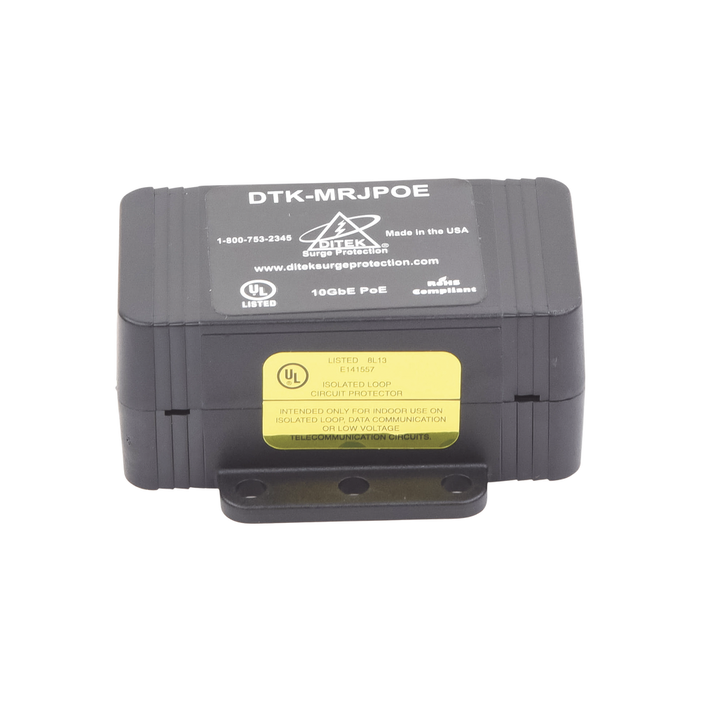 Protector Contra Sobretensiones PoE/HiPoE Hasta 10 GbE, Para Cámaras IP PoE, WAP, Control de Acceso, Iluminación PoE