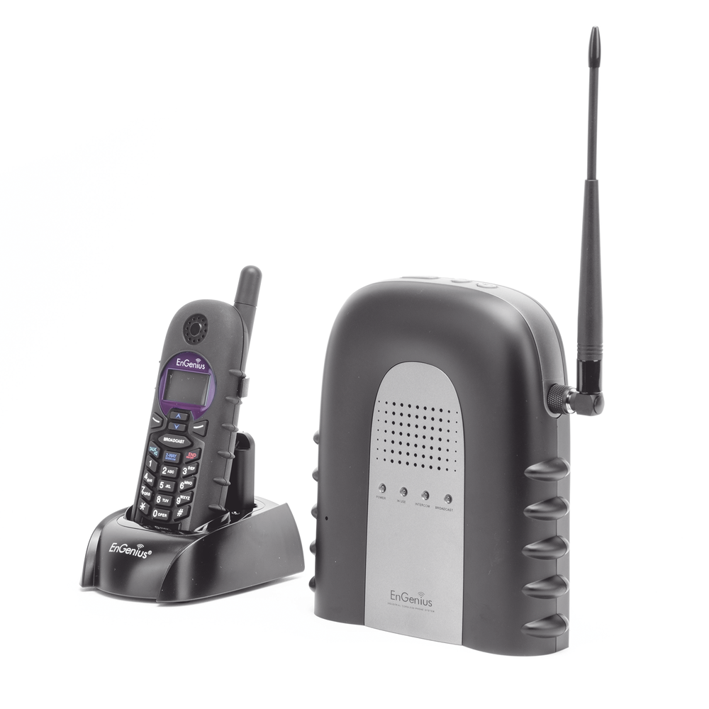 Long Range IP Phone System / Up to 23,000 m² in Warehouses / Up to 12 km² on Farms or Ranches / 12 Levels of Penetration / 2-Way Radio Function / Up to 10 SIP Accounts