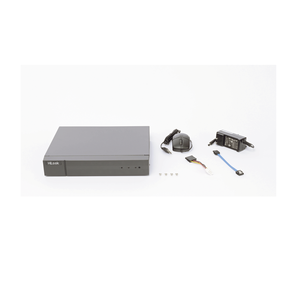 DVR 4 Megapixeles Lite Pentahíbrido / 16 Canales TURBOHD + 2 Canales IP / 1 Bahía de Disco Duro / H.264+ / Audio por Coaxitrion / Salida de Vídeo Full HD
