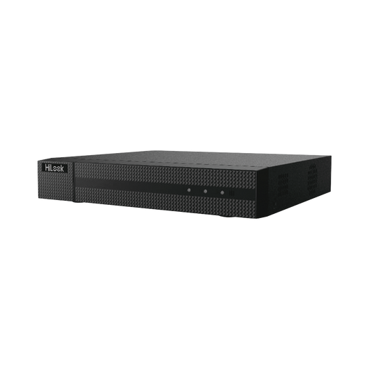 DVR 4 Megapixeles Lite Pentahíbrido / 16 Canales TURBOHD + 2 Canales IP / 1 Bahía de Disco Duro / H.264+ / Audio por Coaxitrion / Salida de Vídeo Full HD