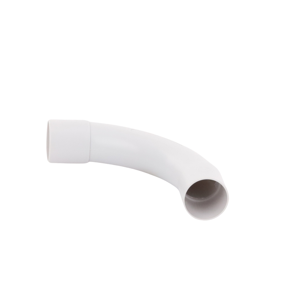 Curva de radio estrecho para tubería rígida, recomendado para cables de datos, PVC Auto-extinguible, de 32 mm
