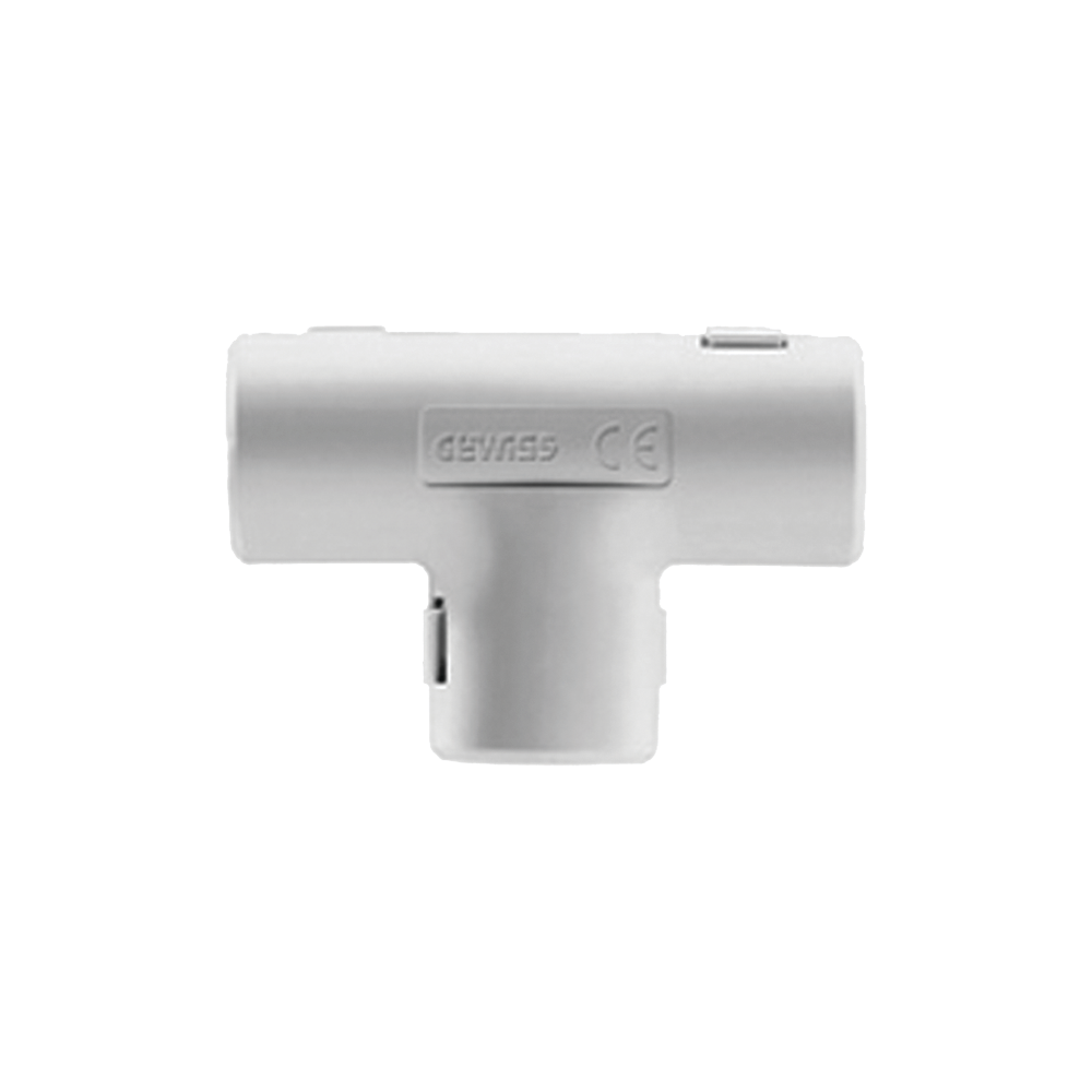 Unión en "T" para tubería rígida, recomendado para cable eléctrico, PVC Auto-extinguible, de 25 mm