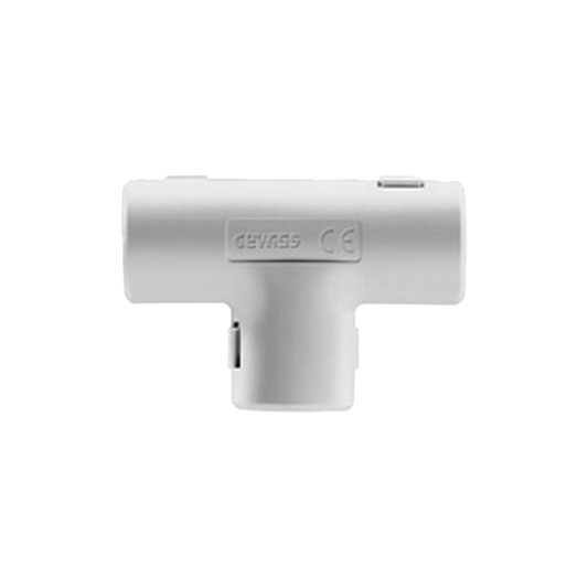 Unión en "T" para tubería rígida, recomendado para cable eléctrico, PVC Auto-extinguible, de 32 mm