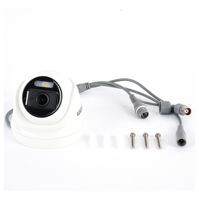 Turret TURBOHD 2 Megapíxel (1080p) / Imagen a color 24/7 / Lente 2.8 mm / Policarbonato / Luz Blanca 20 mts / Interior /