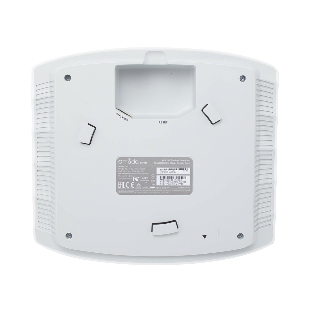 Omada Access Point / Dual-band 802.11ac / PoE 802.3af and/or Passive 24V PoE / Supports up to 100 clients / Up to 1350 Mbps