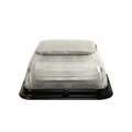 Baliza LED bicolor, cuadrada, base de polipropileno reforzado, perfil medio, 12-24 VCD, 24 patrones de destello, lente transparente, iluminación ámbar / clara