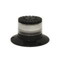 Baliza LED compacta discreta, domo claro, color ambar