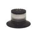 Baliza LED compacta discreta, domo claro, color rojo