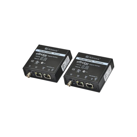 Kit extensor IP PoE BNC por cable UTP cAT 5e hasta 500 metros a 100 Mbps y por BNC hasta 300 metros