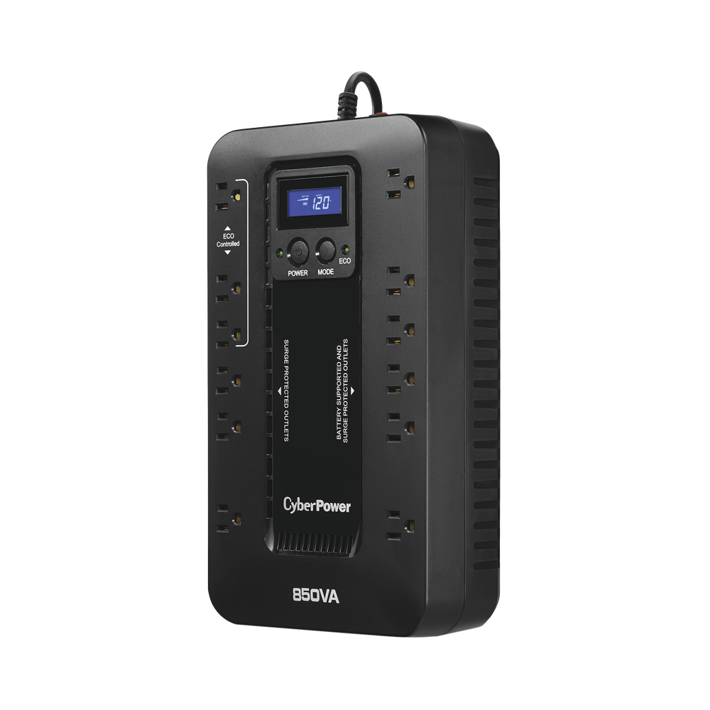 UPS de 850 VA/510 W, Topología Standby con Modo Ahorrador ECO, Entrada 120 Vca NEMA 5-15P, Con 12 Tomas NEMA 5-15R