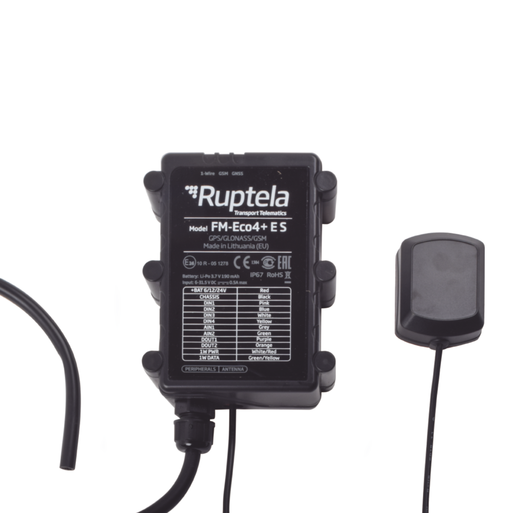 2G vehicle tracker with IP67 protection and external satellite antenna
