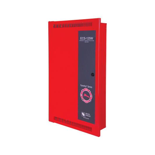 Amplificador Inteligente de 125 Watts para Sistema de Evacuación por Voz, con Fuente de Alimentación y Respaldo de Batería