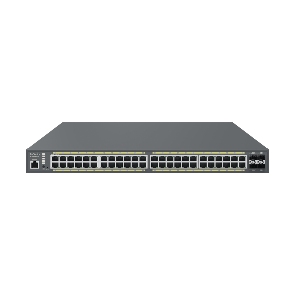 48-Port Gigabit and 4-Port SFP PoE Switch, Cloud Managed, Up to 740W, Layer 2, Supports PoE+ 802.3 at/af