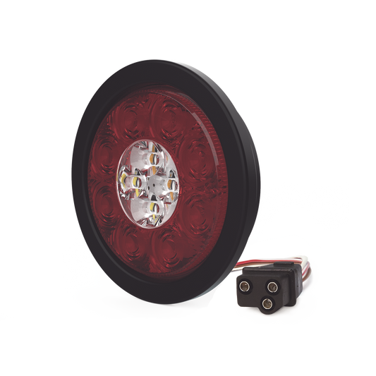 Plafón Circular de 5.4" Para Camiones de Transporte, 16 LED Ultra Brillantes, Color Rojo/Claro/Ambar