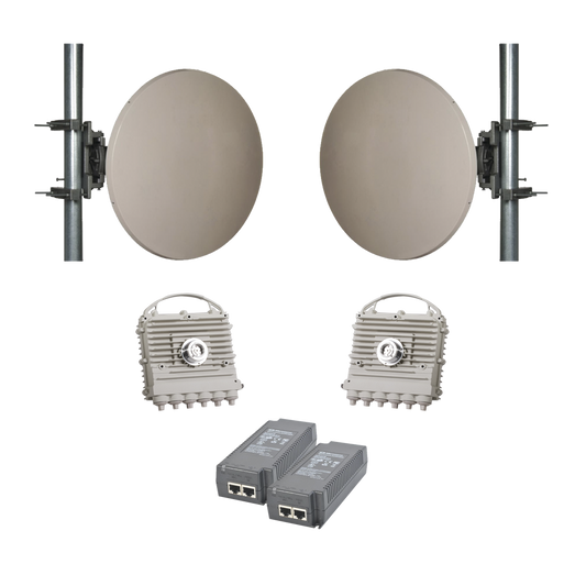 Enlace completo EH-5500-FX con  antenas de 2 pies. 2 Gbps Full Duplex (Actualizable a 5 Gbps) en Banda Libre