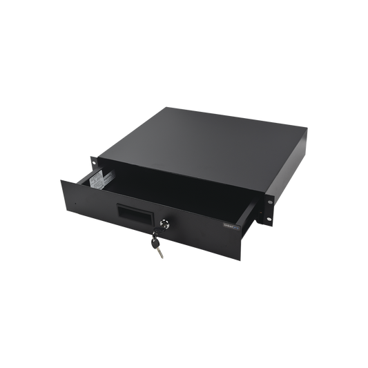 Gaveta para Rack 19" de 2 Unidades con Chapa de Seguridad.