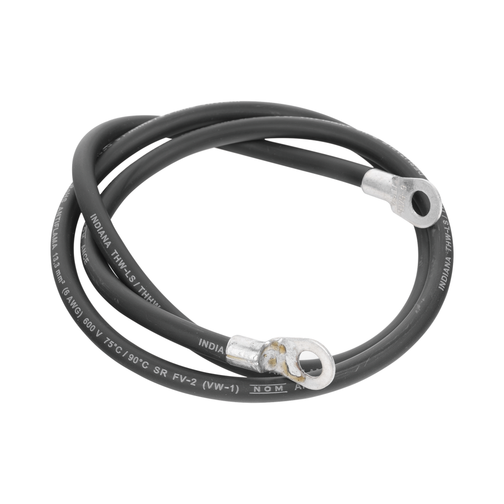 Jumper para Puesta a Tierra con Cable 6 AWG con Conectores de Ojo de 100 cm.