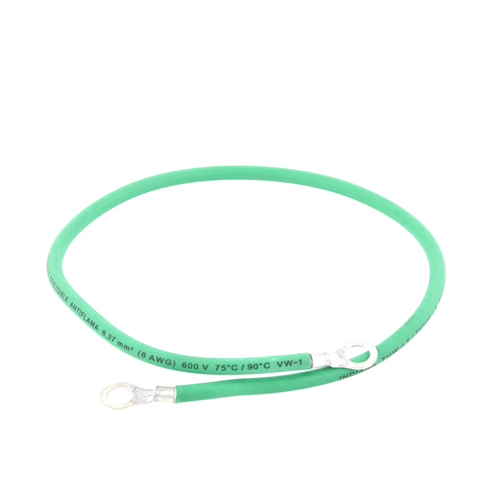 Jumper para Puesta a Tierra con Cable 8 AWG con Conectores de Ojo de 50 cm.