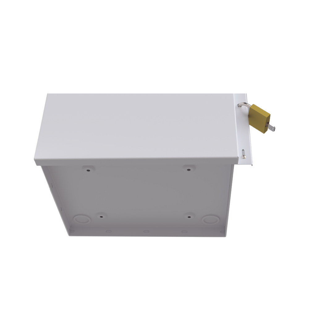 Gabinete Acero Galv. para 3 Bat. PL110D12. Puerta Sin Ventilación. Acc. de piso o poste No incluidos (400 x 1060 x 300mm).
