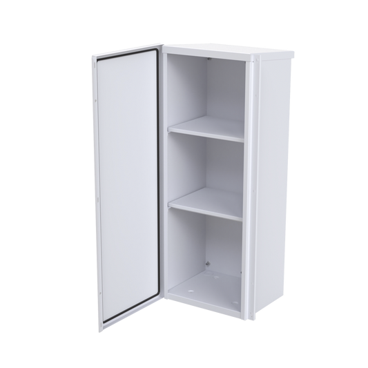Gabinete Acero Galv. para 3 Bat. PL110D12. Puerta Sin Ventilación. Acc. de piso o poste No incluidos (400 x 1060 x 300mm).