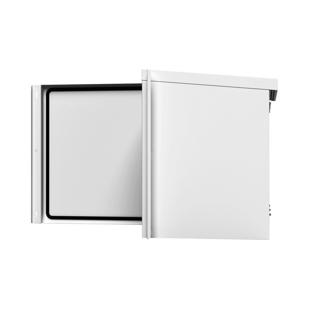 Gabinete Acero Galv. para 1 Bat. PL110D12. Acc. de piso o poste No incluidos (400 x 400 x 300mm).