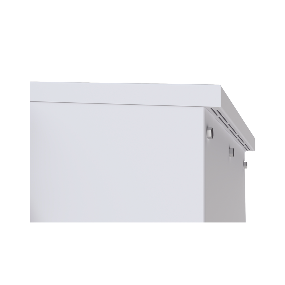 Gabinete Acero Galv. para 2 Baterías PL110D12  (400 x 730 x 300mm). Puerta Ventilada. Acc. para piso o poste No incluidos.
