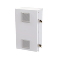 Gabinete Acero Galv. para 2 Baterías PL110D12  (400 x 730 x 300mm). Puerta Ventilada. Acc. para piso o poste No incluidos.