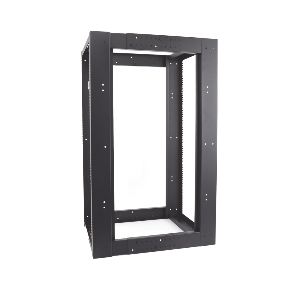 Standard 19" 4-Post Rack, Steel, 24 Units, Adjustable Depth.
