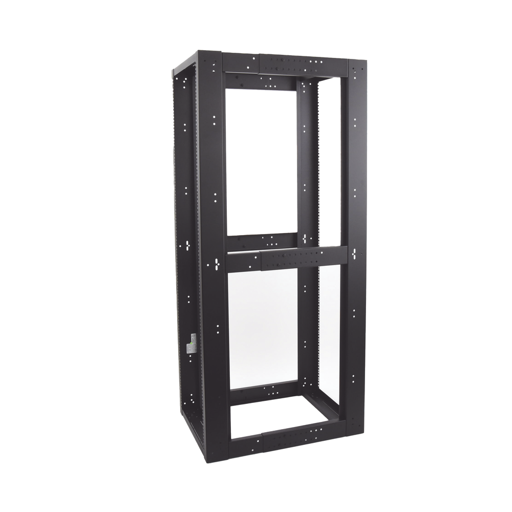 Standard 19" 4-Post Rack, Steel, 37 Units, Adjustable Depth.