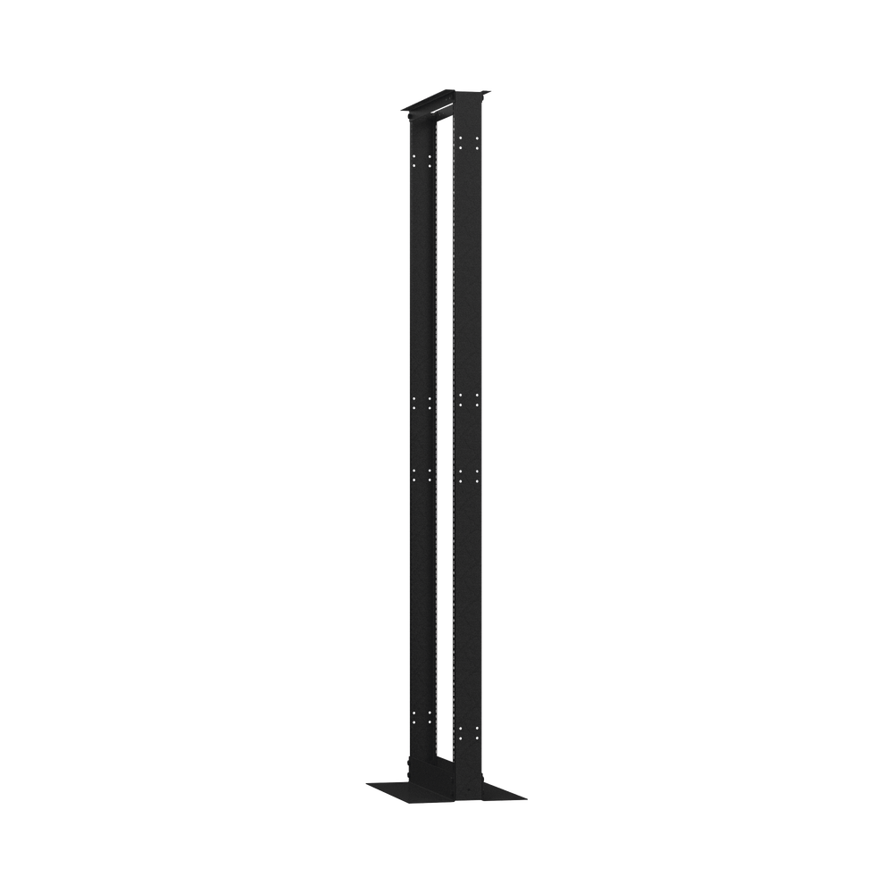 2-Post Rack, Double Perforation, Standard 19", 42 Units, Made of Steel, "L" Base for Anchoring to the Floor.
