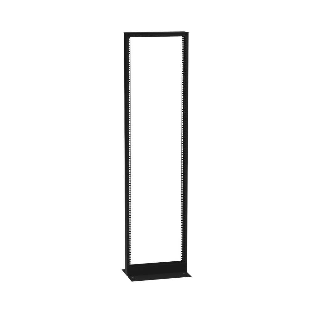 2-Post Rack, Double Perforation, Standard 19", 42 Units, Made of Steel, "L" Base for Anchoring to the Floor.