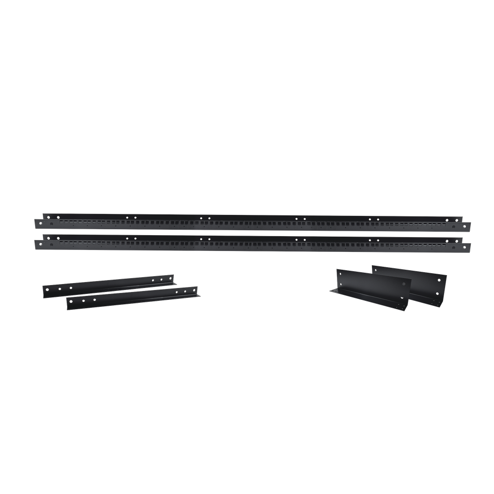 Rack de 2 Postes, Estándar 19", 45 Unidades, Fabricado en Acero, Base "L" para Anclar a Piso.