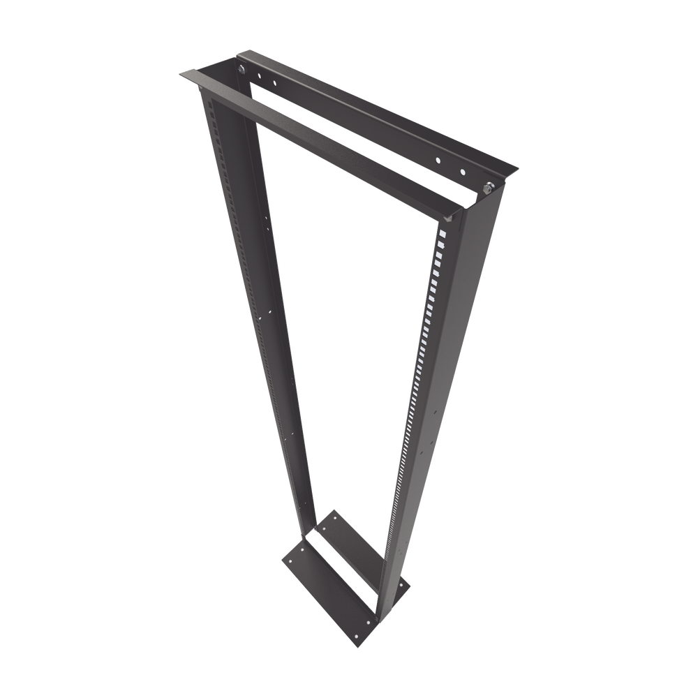 Rack de 2 Postes, Estándar 19", 45 Unidades, Fabricado en Acero, Base "L" para Anclar a Piso.