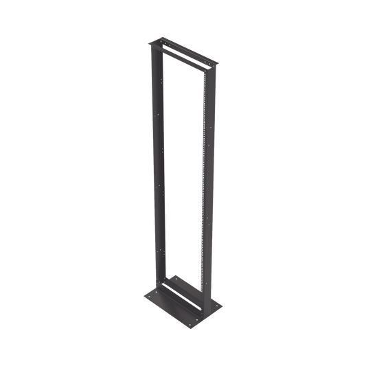 Rack de 2 Postes, Estándar 19", 42 Unidades, Fabricado en Acero, Base "L" para Anclar a Piso.
