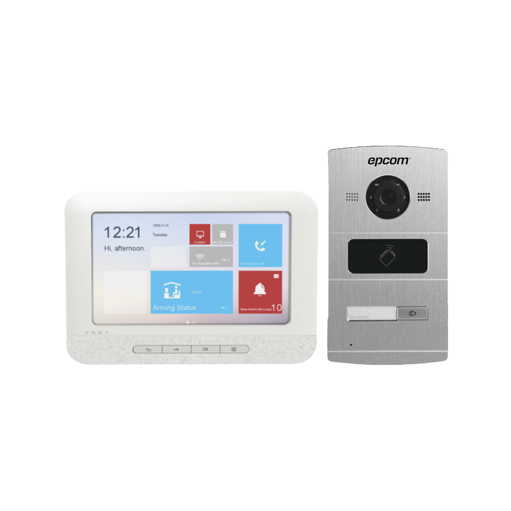 KIT Video Portero IP / pantalla Touch screen 7" / P2P / Apertura de puerta desde monitor y App.