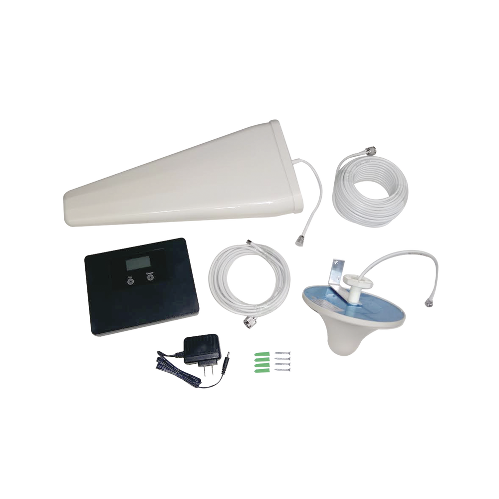 Kit de Amplificador de Señal Celular | Doble Banda | Mejora las Llamadas y los Datos 4G LTE y 3G | 70 dB de Ganancia Máxima para cubrir áreas de hasta 500 metros cuadrados. (descontinuado)
